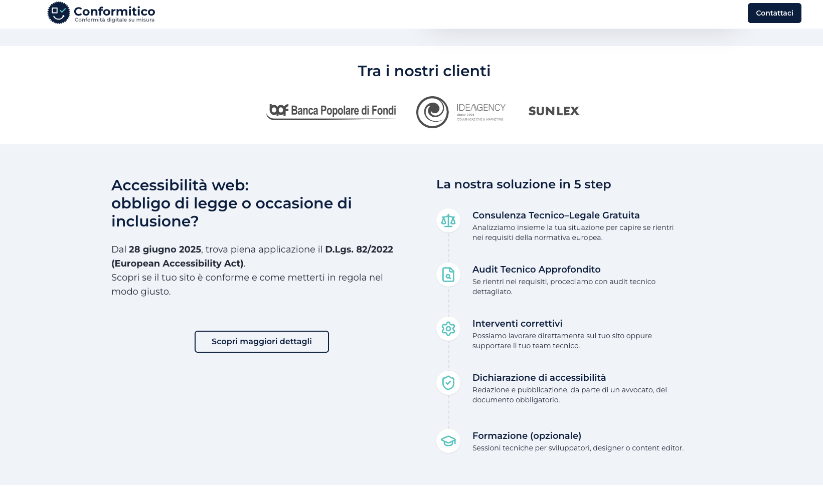 Conformitico — progetto web